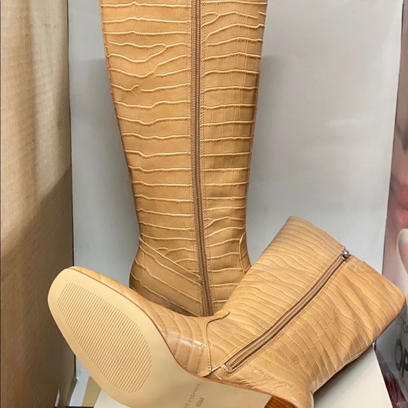 BNIB Marc Fisher Revely Boots Dark Natural Leather - Picture 7 of 14